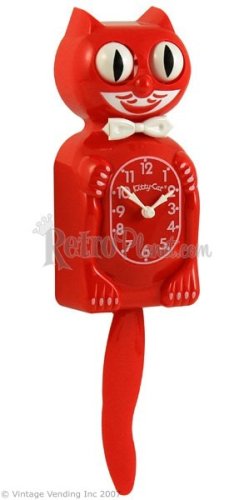 Kitty Kat Kit Kat Pendulum Clock Tail Wags Eyes Roll