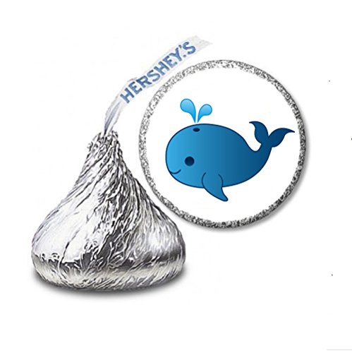 216 Whale Labels/Stickers for Chocolate Kisses Candies - Party Favors