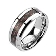 Spikes Mens Tungsten Carbide Black Red Carbon Fiber Band Ring