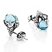 Vintage Stainless Steel Dragon Claw Mens Stud Earrings Set, 2pcs, Color Silver Blue