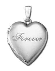 14k White Gold Forever Heart Locket - Available in 2 Sizes