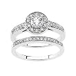 14K White Gold Diamond Wedding Set - 0.62 Ct.