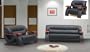 3ps NEW CONTEMPORARY ITALIAN LEATHER SOFA SET-2033BLACK
