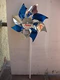 Blue Metallic Pinwheel 7.5" x 13" Slinky Spinwheel