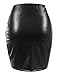 Doublju Women Slim Fit Fuax Leather Wrab Mini Skirt