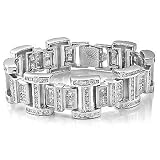 Iced Out Silver CZ 8 20mm Men's Bracelet