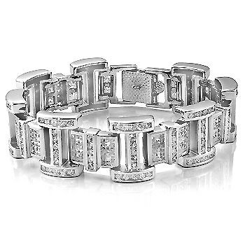Buy Iced Out Silver CZ 8" 20mm Men's Bracelet online at Discounted New and Used prices. Delivered to your door with Off-The-Bookshelf.