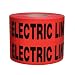 Presco B6104R6-658 1000' Length x 6" Width x 4 mil Thick, Polyethylene, Red with Black Ink Non-Detectable Underground Warning Tape, Legend "Caution Buried Electric Line Below" (Pack of 4)