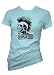 Ladies SKY BLUE THE EXPLOITED -Mohican Skeleton Head Sketch Music Band T Shirt Classic Tee Shirts Si