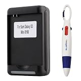 GTMax Black USB Wall Travel Spare Battery Charger for Samsung Galaxy S III Mini i8190 with * 4-Color Clip Pen *