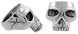 Sterling Silver Oxidized Skull Ring, 1 (26mm) wide