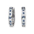10K White Gold 1/4 ct. Alternating Blue and White Diamond Huggie Earrings