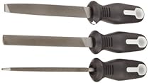 Nicholson 3 Piece Hand File Set with Ergonomic Handles, American Pattern, Coarse, 6