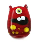 Cyclops Alien Monster Lampwork Bead - Red and Yellow