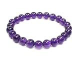 パワーストーン 天然石・アメジストブレスレット8ミリ玉