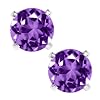 1.50 Ct Purple Amethyst Sterling Silver 6.00mm Earrings