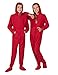 Footed Pajamas - Bright Red Kids Hoodie Fleece