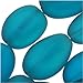 Cultured Sea Glass, Oval Nugget Beads 15-22mm, 6 Pieces, Teal Blue