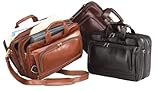 Expandable Soft Leather Briefcase /Compucase (Bellino)-black