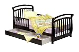 Dream On Me Deluxe Sleigh Toddler Bed with Storage Drawer - Espresso