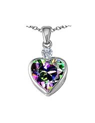 Original Star K (tm) 10mm Heart Shape Mystic Topaz Heart Pendant in 925 Sterling Silver