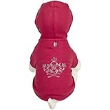 Zack & Zoey Crowned Crossbone Dog Hoodie, X-Small, 8-Inch, Raspberry Sorbet