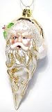 Margaret Cobane Santa Icicle Glass Ornament in Gold