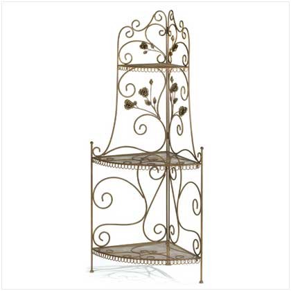 RUSTIC ROSE CORNER SHELF PLANT STAND 50 3/4 TALL