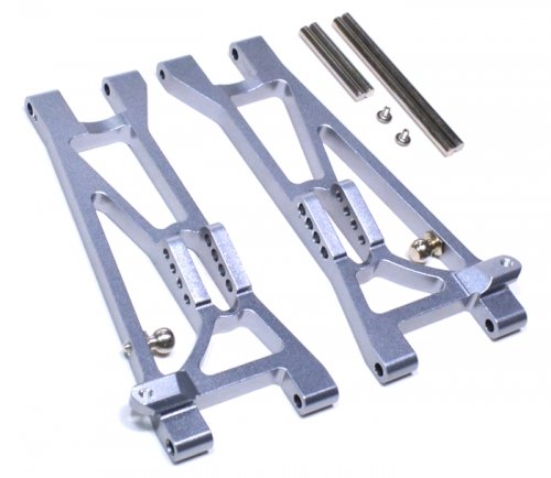 GPM Racing #TJA055GM Aluminum Front Lower Arm With Screws & Pins - 1pr Set Gun Metal for Traxxas Jato