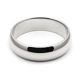 10K White Gold Mens and Ladies Wedding Bands 5mm light half round