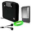 Premium Executive Black Melrose Carrying Case Leather with Carry Handles for Amazon Kindle 3 (Wifi Only, Wifi + 3G) (Latest Generation) + Black Earphones + Screen Protector + Live * Laugh * Love Vangoddy Wrist Band!!!