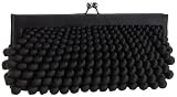 Sondra Roberts Grapes Frame Clutch,Black,one size