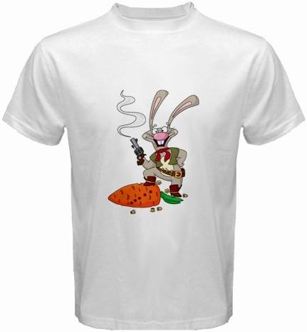 Men's Customized ROBIN HOOD RABBIT 100% Cotton White T-shirt