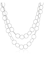 Sterling Silver Long Open Circle Link Necklace, 60"