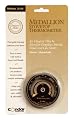 Medallion StoveTop Thermometer Versatile thermometer may be used on stove top or single-wall stovepipe. Attaches magnetically, no installation required. Shows surface temperature at a glance. Elegant European styling designed to complement the finest stoves. Glossy finish in black porcelain enamel. Displays Fahrenheit and Celsius scales in real 24-carat gold. Made in USA