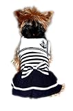 Anima Navy Blue Stripe Poly Cotton Sailor Dress, X-Small