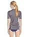 Kanu Surf Women's Standard Marina UPF 50+ Short Sleeved Active Rashguard & Workout Top, Oceanside Slate Grey, Medium