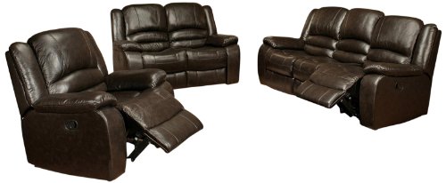 Abbyson Living Dallas Italian Leather Sofa/Loveseat/Armchair Set