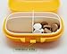 Meta-U- 4 Compartments Pill Case- PP Plastic- for Vitamins |Probiotics | Fish Oil | Calcium Chewables- Pill Organizer for Travel | Daily Dose | Emergencies- 1 Pcs (Yellow)
