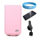 Melrose BabyPink Apple Ipod Touch 64GB 32GB 16GB Carrying Case 2nd generation and 3rd generation + Screen Protector + Ipod Touch Retractable Car Charger with wristband