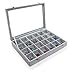 Gray Velvet Decorative 24 Slot Jewelry Display Box/Dresser Top Necklace Earrings Organizer - MyGift