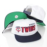 Minnesota Twins White Navy Vintage Snapback Adjustable Plastic Snap Back Hat / Cap