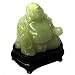 Jade sitting buddha on carverd wooden stand (G4-2C)