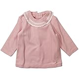 《H28年秋冬物》(日本製) Pample Mousse(パンプルムース) コンパクトパイル起毛ニット衿レース編花付ブラウス 95cm/PK NO.DP-63250