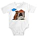 Onesie with bone, dog, sitting, brown, house