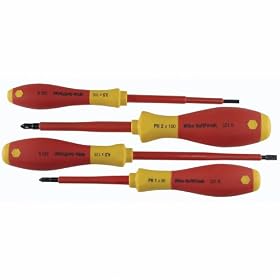Wiha 32090 Slotted And Phillips Insulated Screwdriver Set, 1000 Volt, 4 Piece