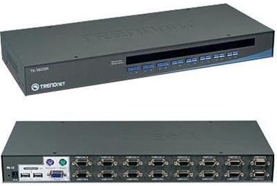 Quality 16-port USB KVM Swt.Rack Mount By TRENDnet