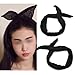 Fashion Korean Girls Black Chiffon Rabbit Ear Ribbon Bow Headband Hair