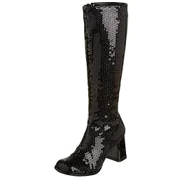 Bordello Stiefel mit Pailletten Spectacul-300SQ US 14