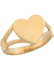 10k Yellow Gold Big Heart Signet Baby Ring